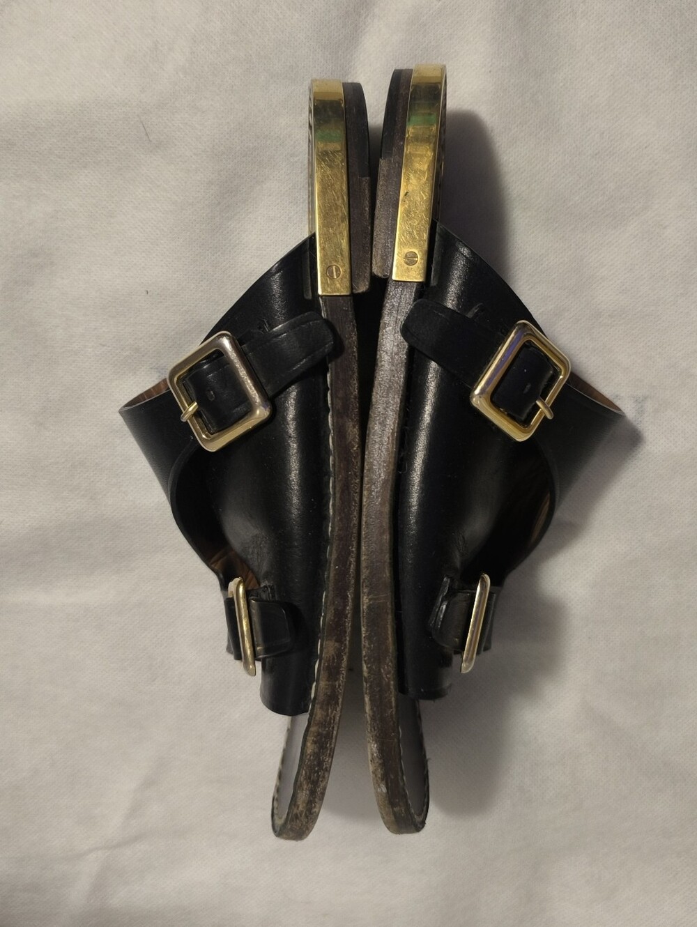 Chloé Wave Black Leather Flat Sandals 38 - Picture 8 of 15